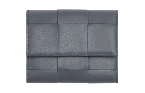Bottega Veneta Cow And Sheep Leather Wallet Women's Gray