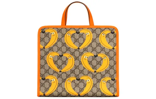 GUCCI Canvas With Leather Kids' Bag Tote Handbag Regular Kids' Ebony/Orange Yellow/Candy