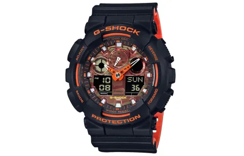 CASIO Men Liquid Crystal/Analog Dual Display Series Black Watch GA-100BR-1APR