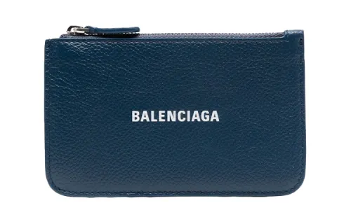 Balenciaga Cow Leather Wallet Unisex Blue