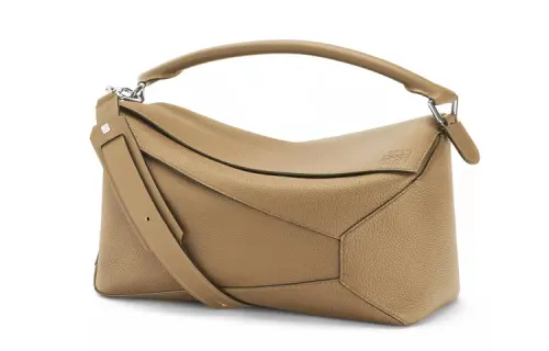 LOEWE Puzzle Grained Calfskin Geometric Puzzle Bag, Crossbody Bag, Handbag Large Men's Dark Umber