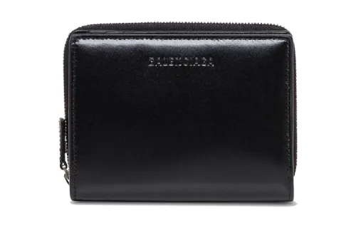 Balenciaga Leather Coin Purse Unisex Black