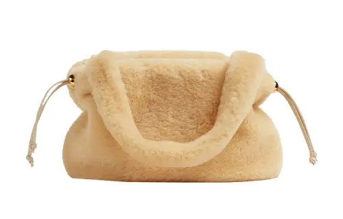 Bottega Veneta Metal Accessories Wool Handbag Medium Women's Beige Porridge Color