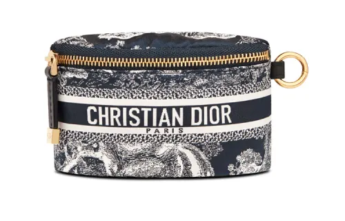 DIOR DiorTravel Technical Fabric Coin Purse Women's Blue