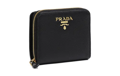 PRADA Saffiano Leather Wallet Women's Black