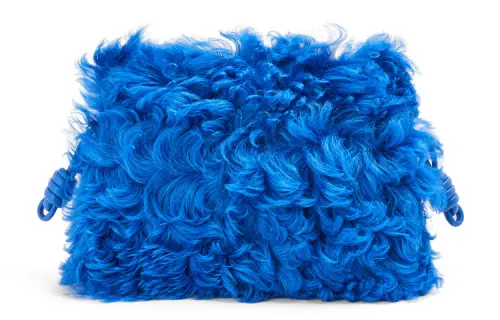 LOEWE Wool With Nappa Cow Leather Plush Bag, Clutch, Shoulder Bag, Crossbody Bag Medium Women's Royal Blue