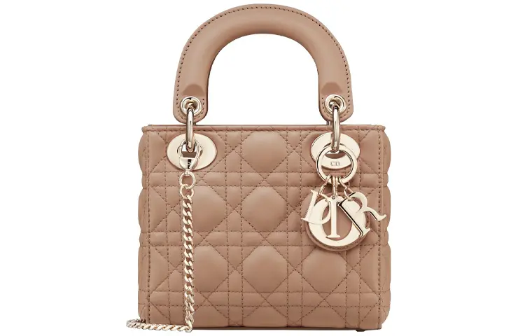 DIOR Lady Dior Sheepskin Handbag, Shoulder Bag, Crossbody Bag, Handbag Mini Women's Flesh Pink