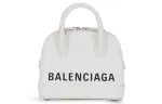Balenciaga Ville Calfskin Dome Bag, Shoulder Bag, Handbag Women's White