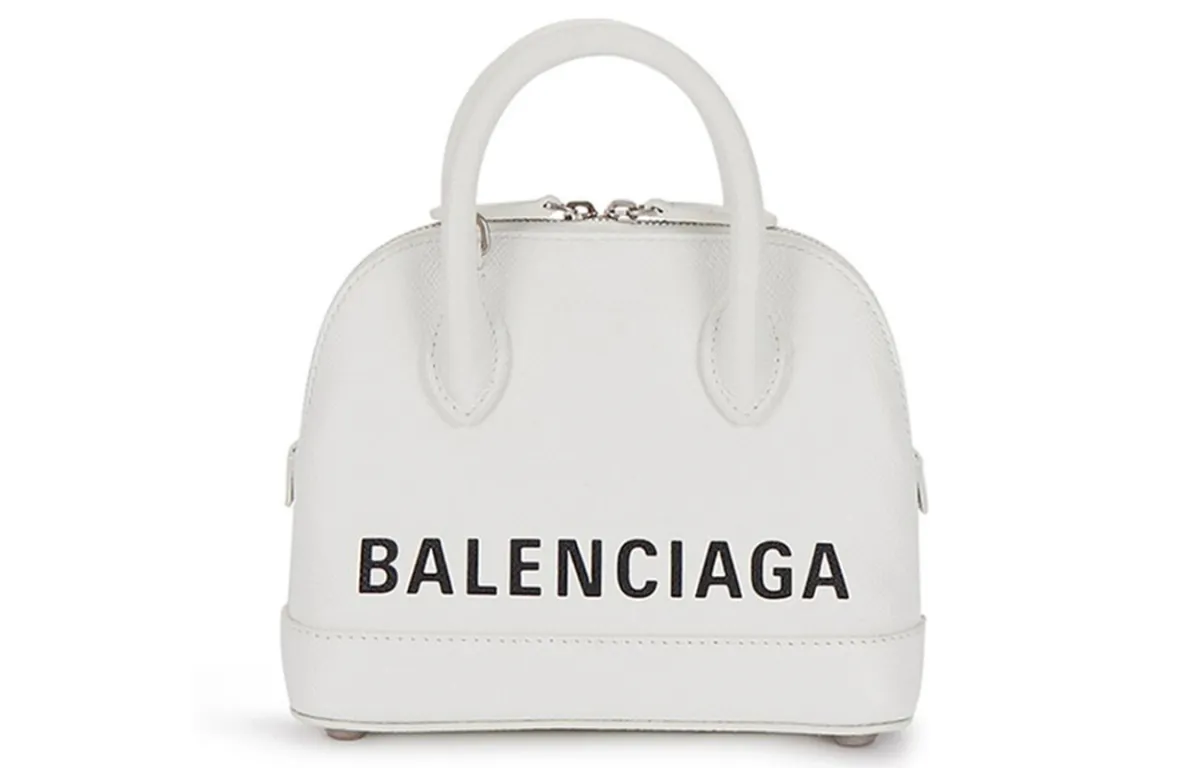 Balenciaga Ville Calfskin Dome Bag, Shoulder Bag, Handbag Women's White