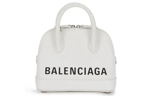 Balenciaga Ville Calfskin Dome Bag, Shoulder Bag, Handbag Women's White