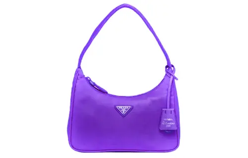 PRADA Re Edition Nylon Shoulder Bag, Handbag Women's Dazzling Color Purple
