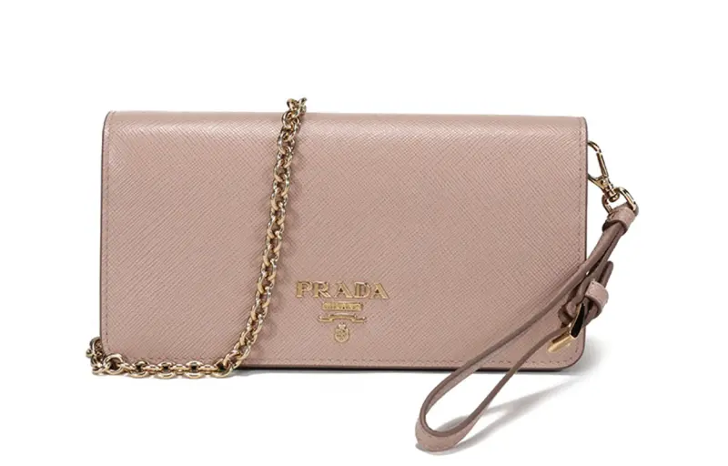 PRADA Saffiano Leather Crossbody Bag, Shoulder Bag Women's Apricot