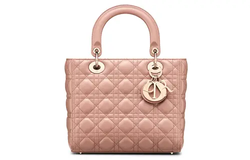 DIOR Lady Dior Leather Crossbody Bag, Handbag Women's Pink