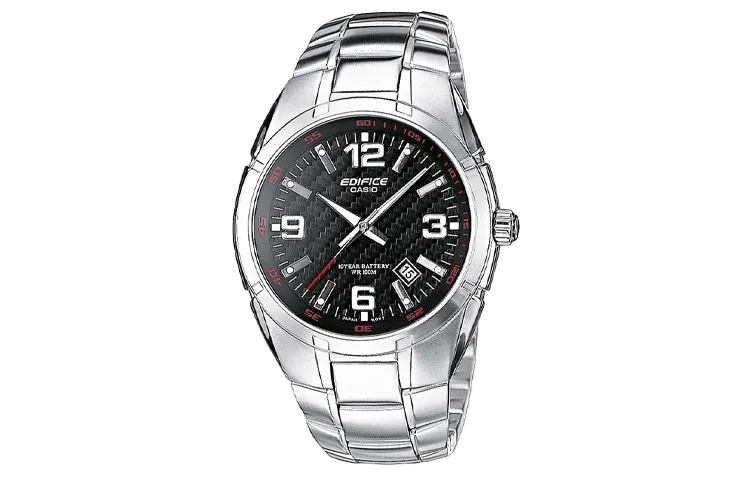 CASIO EDIFICE Quartz Movement Stainless Steel Strap Watch Men's Watches Black Dial