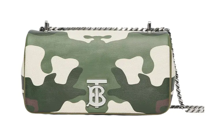 Burberry Lola Bag Cotton Printed Canvas Crossbody Bag, Shoulder Bag Women's Camouflage