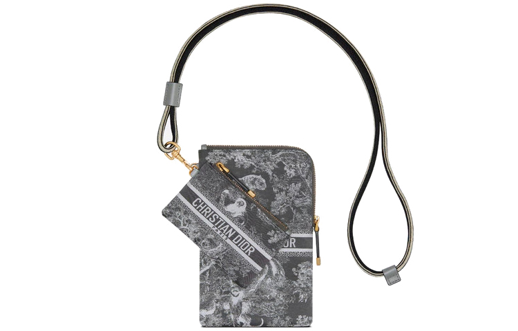 DIOR DiorTravel Technical Fabric Travel Handheld Combo Bag, Shoulder Bag, Crossbody Bag Women's Gray