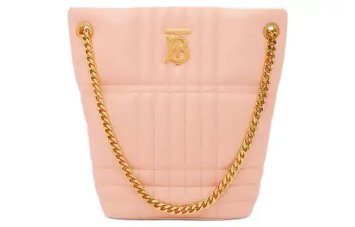 Burberry Lola Bag Sheepskin Crossbody Bag, Shoulder Bag Small Women's Peach Pink