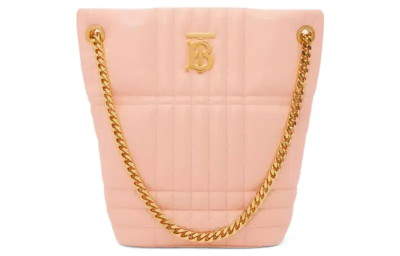 Burberry Lola Bag Sheepskin Crossbody Bag, Shoulder Bag Small Women's Peach Pink