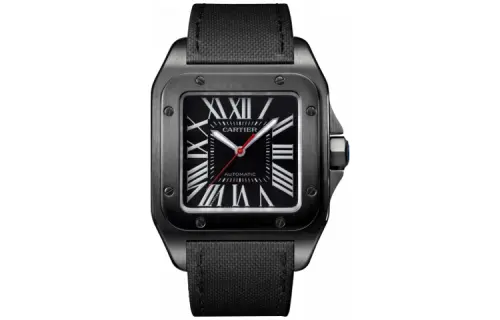 CARTIER SANTOS DE Automatic Mechanical Movement Men's Watches Watch 51.1mm Black Dial Stainless Steel Case