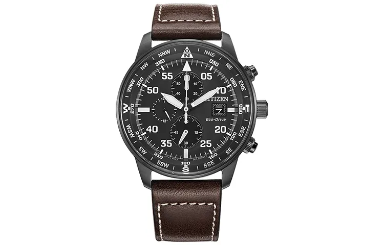 CITIZEN Ecology Drive Collection Light Powered Quartz Movement Cow Leather Strap Watch Men's Watches