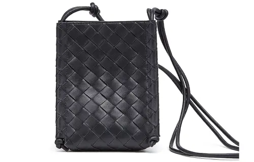 Bottega Veneta Magnetic Closure Leather Crossbody Bags Mini Women's Black
