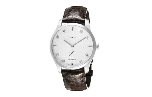 GUCCI G Timeless Collection Wrist Watches Automatic Mechanical Movement Leather Strap White Dial Men's Watches