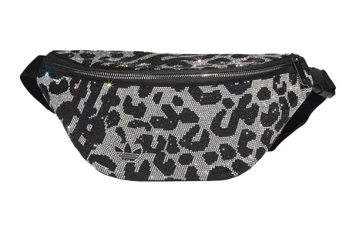 Adidas Originals Polyester Crossbody Bag, Sling Bag, Fanny Pack Regular Unisex Black Silver