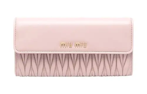 MIU MIU Lambskin Wallet Women's Pink