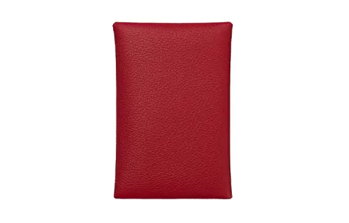 HERMES Calvi Evercolor Calfskin Card Holder Women's Kazak Red