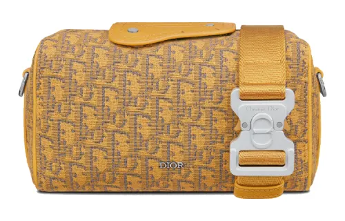 DIOR Lingot Cow Leather Cylinder Bag, Handbag, Shoulder Bag, Crossbody Bag Regular Men's Gold