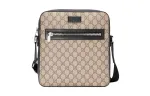 GUCCI Canvas With Leather Messenger Bag, Crossbody Bag, Shoulder Bag Men's