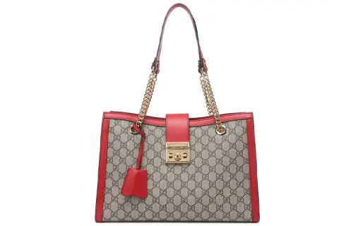 GUCCI Padlock Canvas With Leather Tote Bag, Shopping Bag, Lock Bag, Crossbody Bag, Handbag, Shoulder Bag Women's