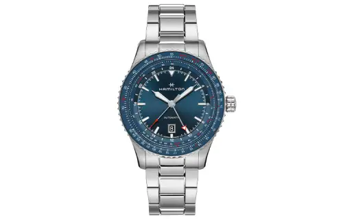 Mechanical mechanism, steel belt, swiss watch, men's watch, blue dial, case stainless steel, watch strap, Switzerland, 44mm