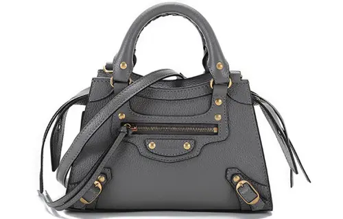 Balenciaga Neo Classic Cow Leather Biker Bag, Portable Crossbody Bag, Shoulder Bag Mini Women's Dark Gray