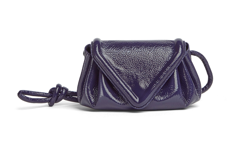 Bottega Veneta Beak Deerskin One Shoulder Crossbody Clutch Regular Women's Grape Purple