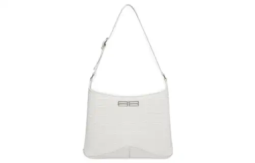 Balenciaga Cow Leather Crescent Bag Shoulder Bag Women's White