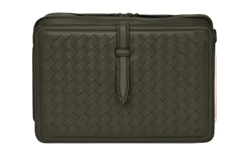 Bottega Veneta Cow Leather Crossbody Bag, Shoulder Bag Women's Gray