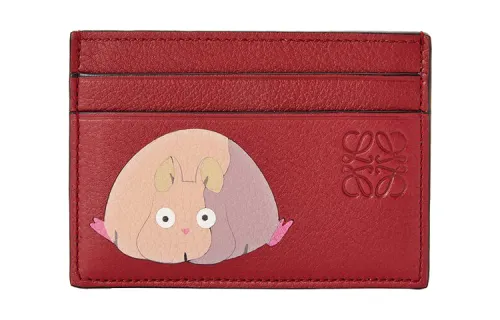 LOEWE Chihiro And Chihiro, Collaboration Classic Calfskin Coin Purse, Card Holder Women's Carmine