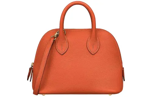 HERMES Bolide Evercolor Leather Bowling Bag, Handbag Mini Women's Blush/Rose Azalee Blush/Azalea Pink