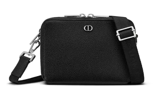DIOR Grained Calfskin Shoulder Bag, Crossbody Bag, Clutch Regular Men's Black