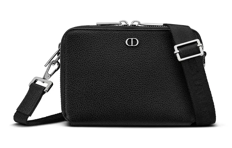 DIOR Grained Calfskin Shoulder Bag, Crossbody Bag, Clutch Regular Men's Black