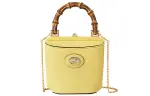 GUCCI Leather Handbag Mini Women's Light Yellow/Candy Color