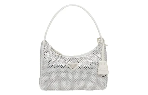 PRADA Satin Fabric Shoulder Bag, Handbag, Shoulder Bag Women's White