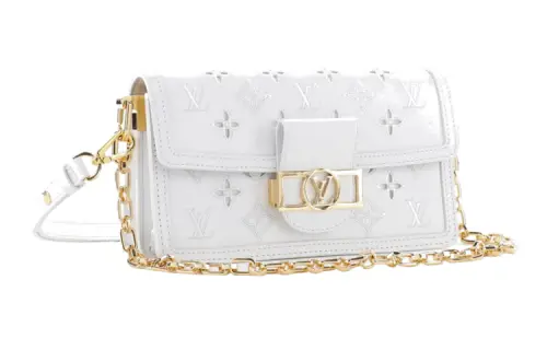 LOUIS VUITTON Match Dauphine Leather Chain Bag, Crossbody Bag, Shoulder Bag Women's White