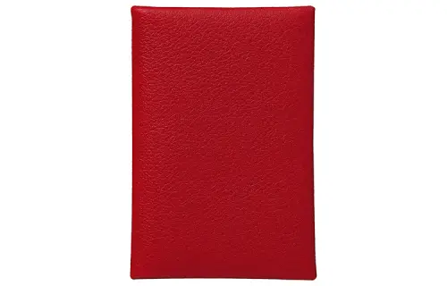 HERMES Calvi Evercolor Calfskin Card Holder Women's Pepper Red/Heart Red