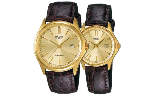 CASIO Unisex Pair Table Series Gold Watch