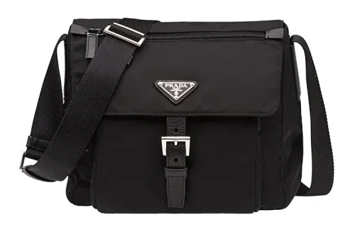 PRADA Nylon Messenger Bag, Shoulder Bag, Crossbody Bag Small Men's Black