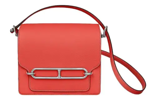 HERMES Roulis Swift Calfskin Pig Nose Bag, Shoulder Bag, Crossbody Bag Mini Women's 9T Capucine Flame Orange