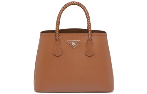 PRADA Leather Shoulder Bag, Crossbody Bag, Handbag Medium Women's Cognac