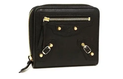 Balenciaga Sheepskin Wallet Regular Women's Black